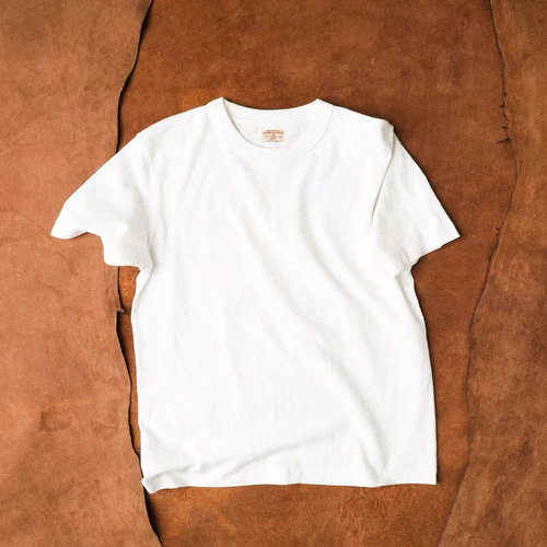 Militora107复古纯棉圆领桶织T恤男夏季舒适透气休闲纯色短袖上衣