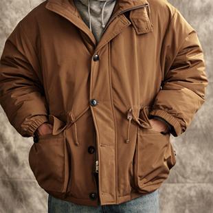 DAMBOLAND 复古日系户外休闲宽松带帽派克白鸭绒羽绒服 24AW