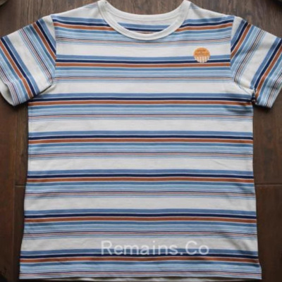 Remains 美国进口纯棉针织50年代美式复古彩色条纹短袖t恤男女款