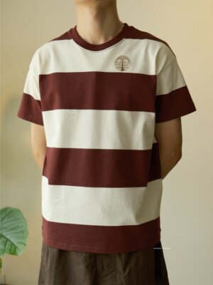 夏天舒适宽松重磅复古咔叽T恤衫