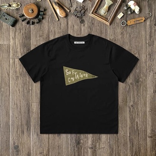 T恤都市潮流简约 三角旗印花宽松圆领短袖 两色选 CONTAINER SOFT