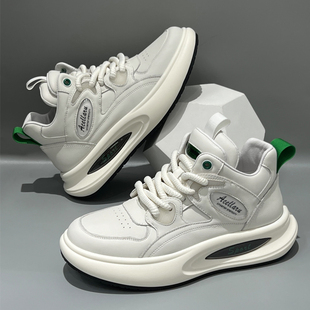 加绒棉鞋男款高帮厚底增高运动休闲鞋保暖秋冬百搭小白鞋增高男鞋