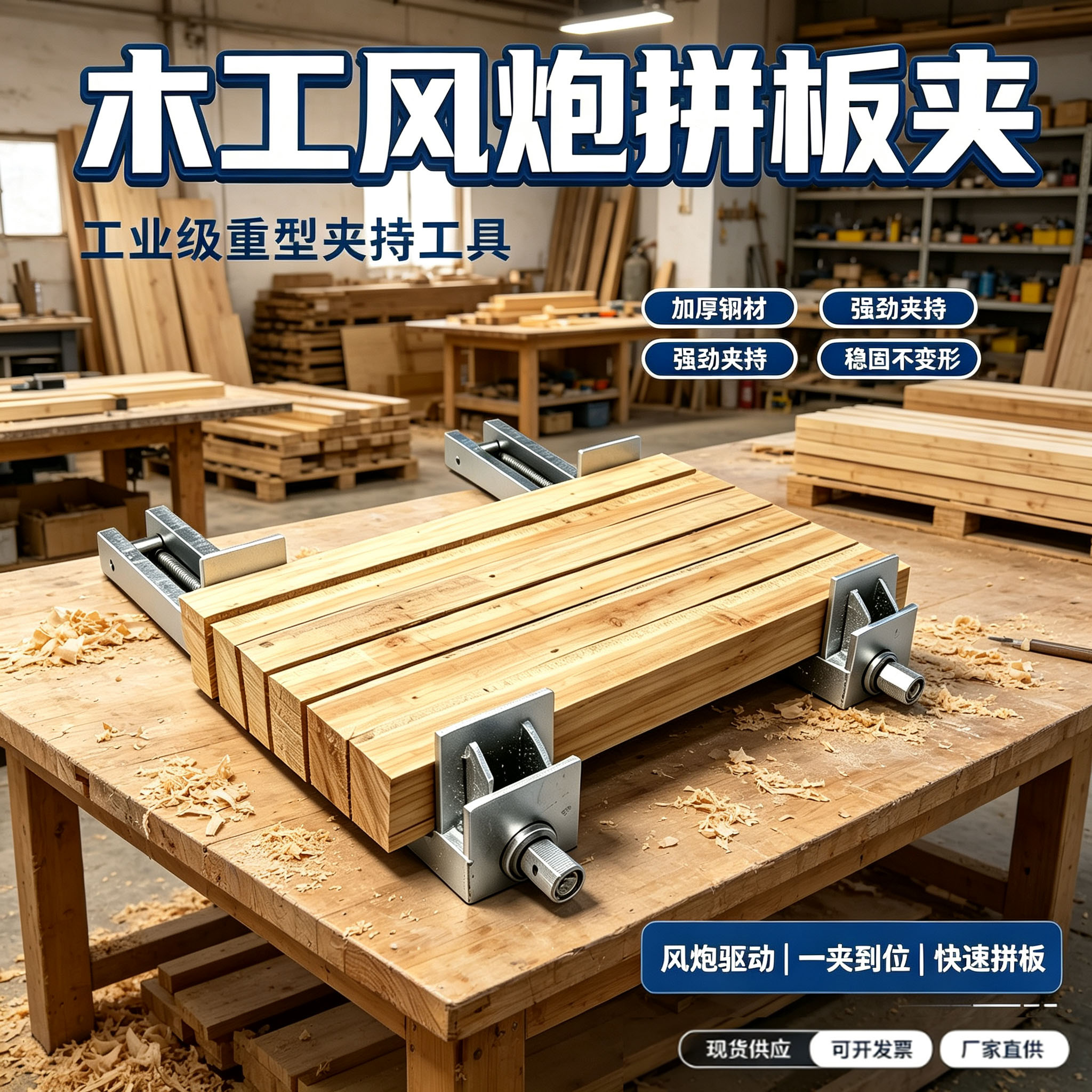 风炮木工夹具木工拼板夹子重型加厚方管快速夹压板固定夹紧靠山夹图片