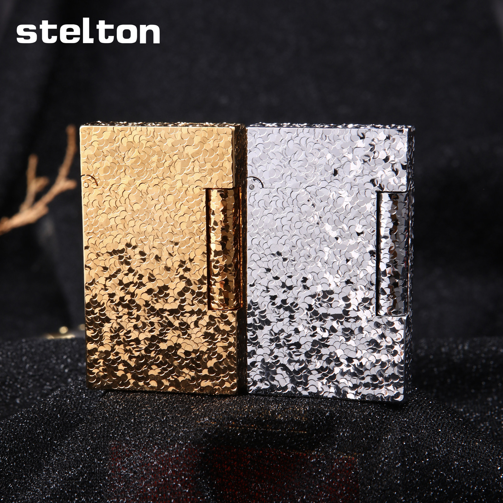 STELTON 斯特腾新款鱼鳞纹碎冰冰朗声充气打火机商务礼品送礼