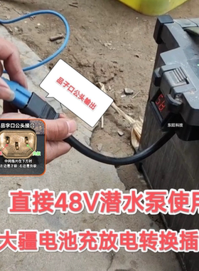 大疆 T20T30T40 T50 T60T70T100电池慢充电插头取电带抽水泵加药