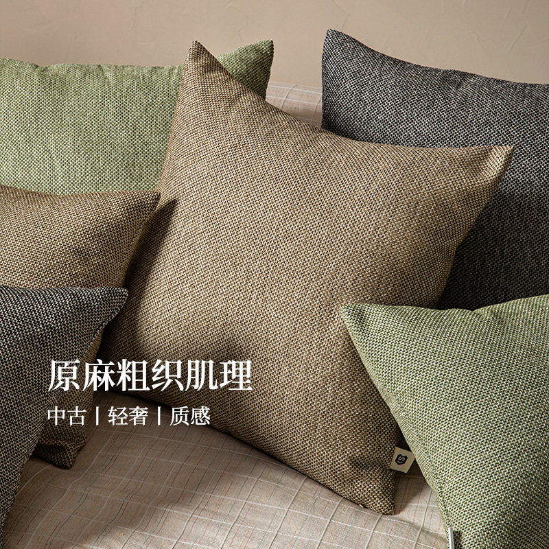 法式中古风原麻沙发抱枕