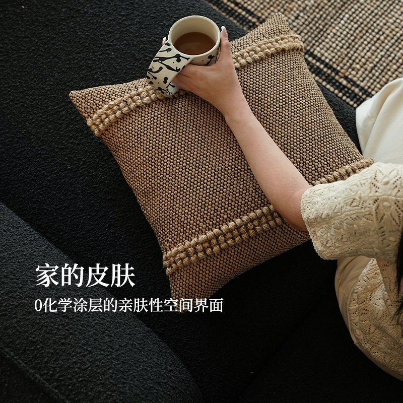 抱枕手工编织中古风靠枕轻奢高级感飘窗装饰样板间民宿靠垫床头