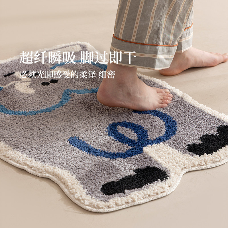 卡通动物地垫脚垫化妆室浴室门口吸水防滑垫阳台地毯家用淋浴房