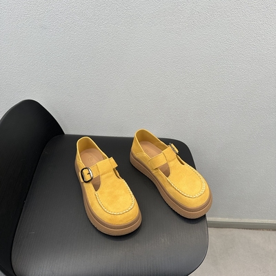 时尚磨砂真皮搭扣厚底女鞋玛丽珍