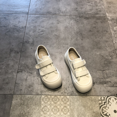 休闲鞋韩版厚底魔术皮女鞋真皮