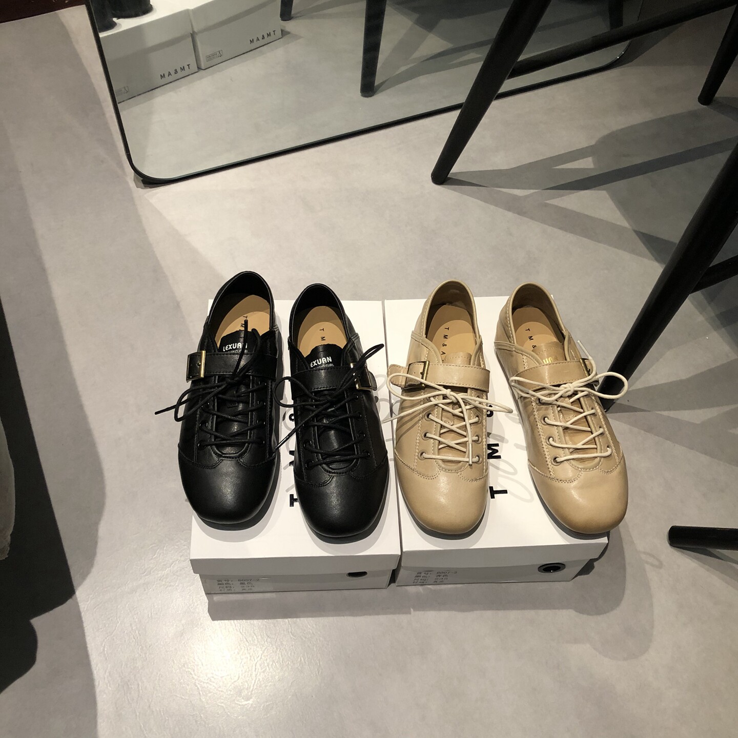 英伦风真皮德训鞋女时尚平底单鞋交叉绑带圆头休闲鞋舒适百搭皮鞋