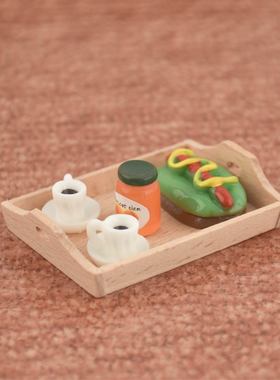 迷你家具木质餐盘微缩模型