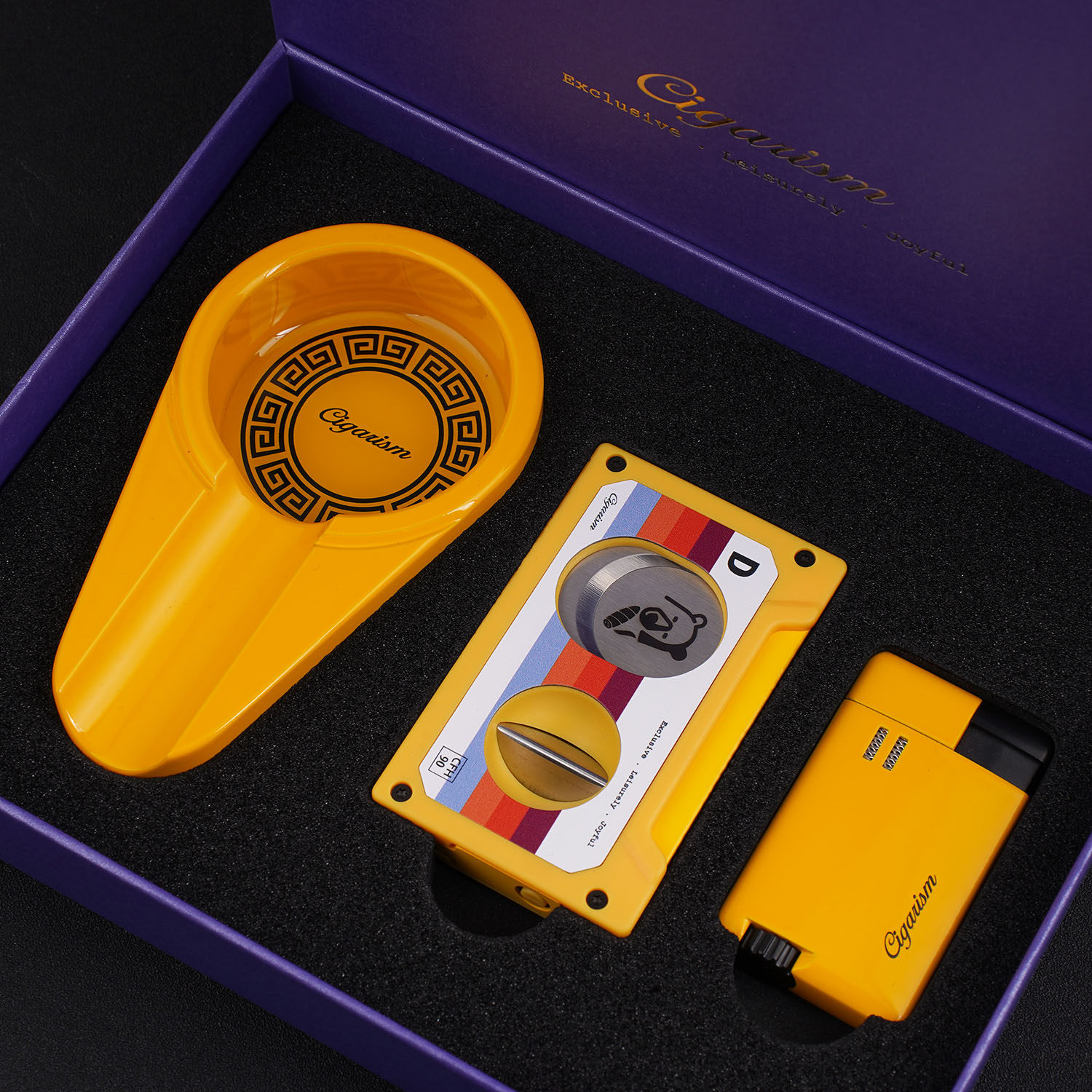 雪茄客送礼套装打火机雪茄剪刀雪茄盒平剪V剪烟灰缸礼盒包装