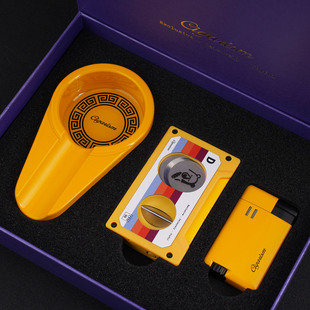 雪茄客送礼套装打火机雪茄剪刀雪茄盒平剪V剪烟灰缸礼盒包装