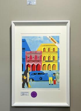 S5h亲签正品限量版画办公室客厅装饰画 古巴LCDH雪茄Cohiba丘吉尔