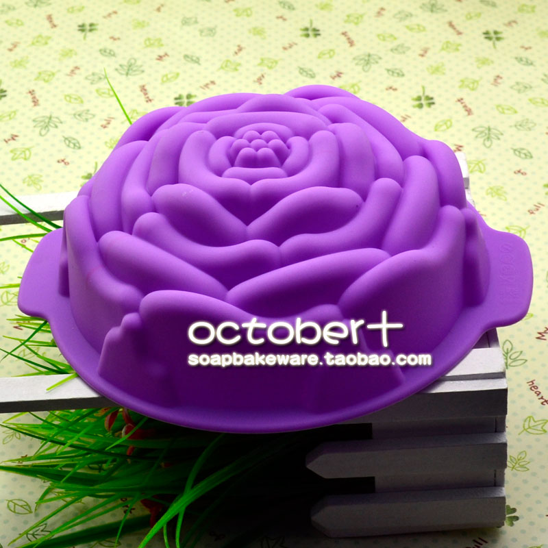 微波炉烤箱用戚风蛋糕模具慕斯面包模具双耳玫瑰花烤盘工具7.4