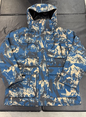 李宁男子户外防风防雨保暖工装羽绒服连帽冲锋衣外套 AYMS311-4