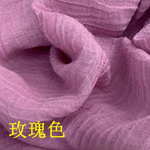 砂洗苎麻有肌理皱布衣服围巾布