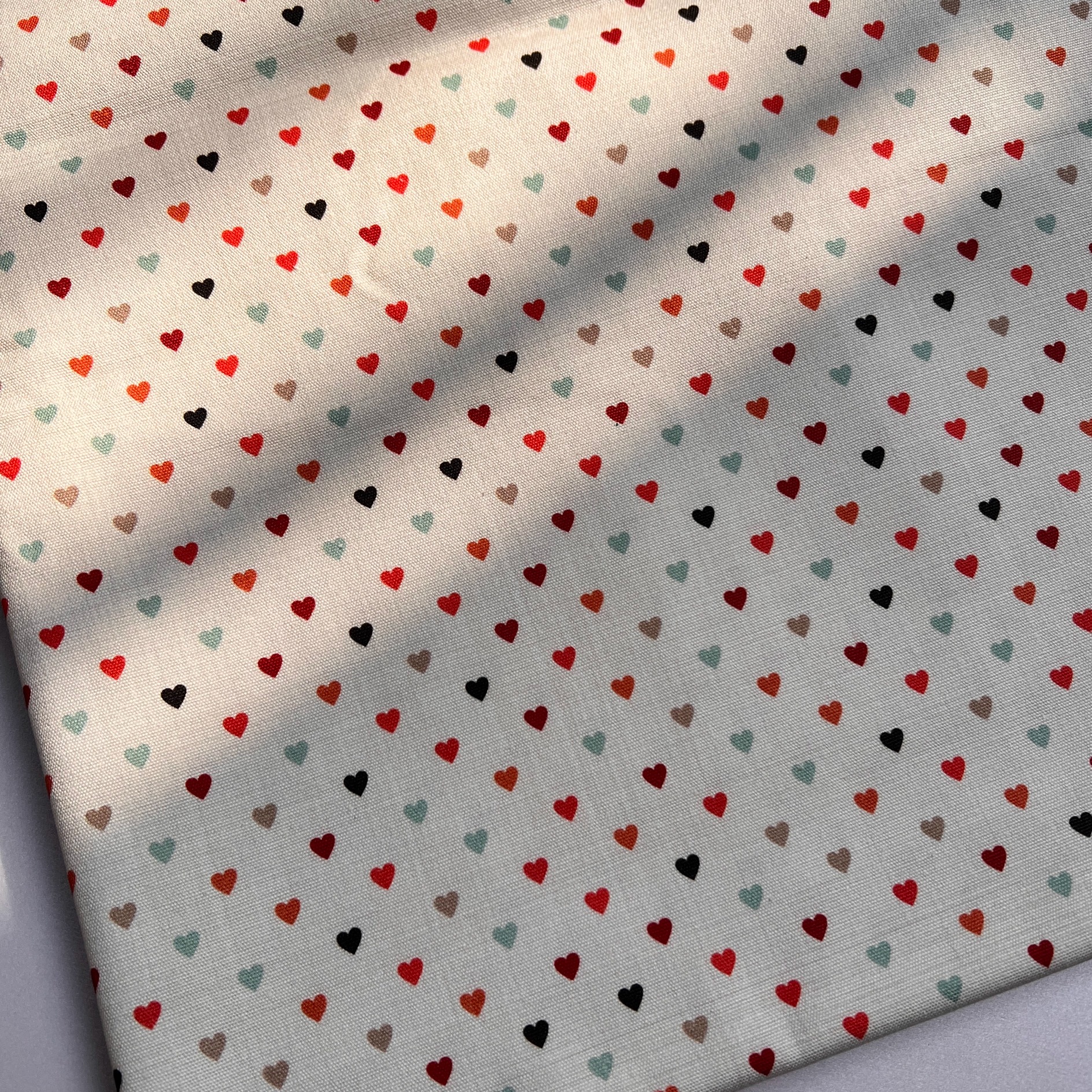 版权定制 肌理底爱心 8安帆布  全棉手工面料  满百包邮