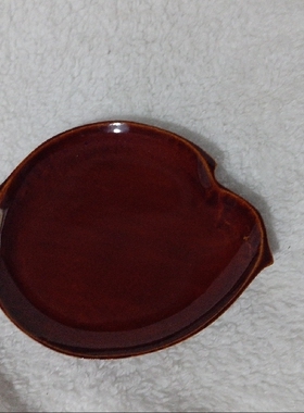 日本产木胎传统漆器树叶造型盘150mmx125mmx15mm