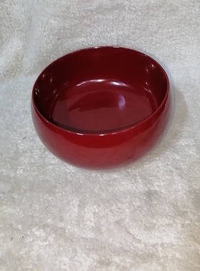 库存全新未使用红色漆器木钵碗直径150mmx70mm