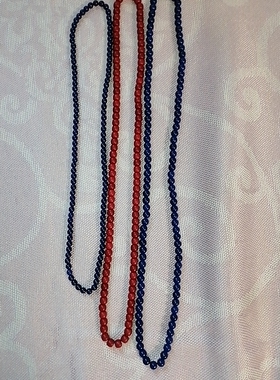 红蓝色项链多圈手链108颗6-8mm佛珠项链多圈多链自掌眼喜欢拍