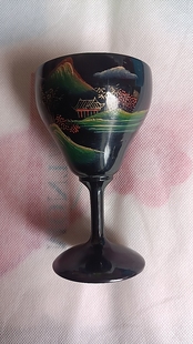 70年代左右创汇期福州脱胎老漆器天然大漆木胎酒杯口76高125mm
