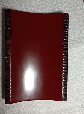 日进口漆器木胎大漆漆器料理盘茶巾茶则盘125mmx85mm