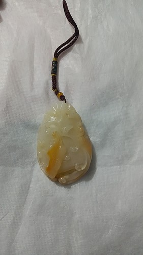 清货早期产原矿黄龙玉手把件挂件70mmx49mmx18mm全手工不足雕工价