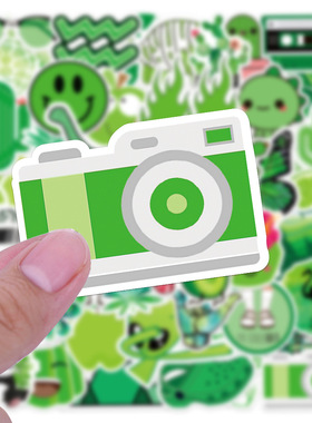 50张不重复绿色小清新ins涂鸦贴纸贴画行李箱笔记本手机贴纸