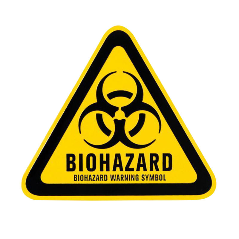 7cm生化危机警告标志汽车贴纸三角个性摩托车冰箱创意贴纸