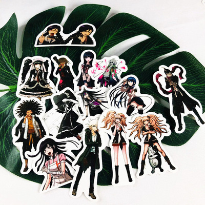 50张弹完Danganronpa黑白熊中贴纸行李箱手机个性防水汽车贴纸