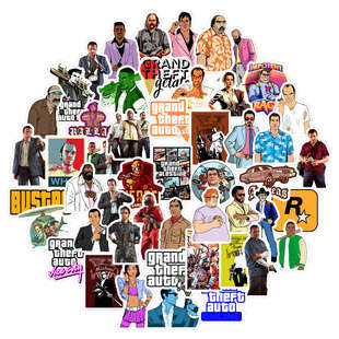 50张侠盗猎车Grand AutoGTA行李箱手机壳防水贴纸sticker Theft
