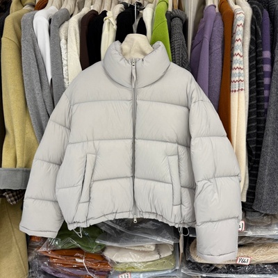 152克95白鸭绒短款羽绒服女韩系立领少女感秋冬新款保暖外套8829