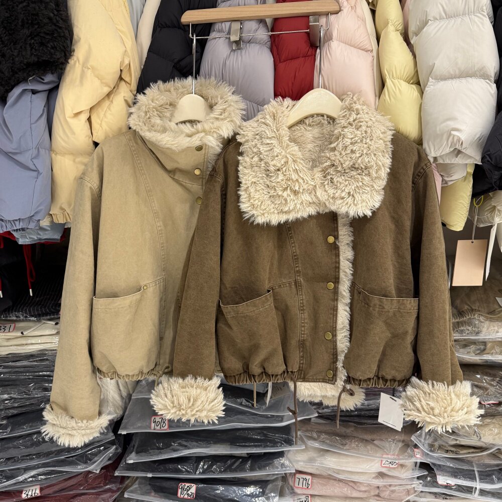 韩系复古派克服女冬季加绒宽松百搭牛仔外套短款皮毛一体外套9667,女装/女士精品,短外套,淘宝优惠券,粉丝福利购,淘宝优惠卷