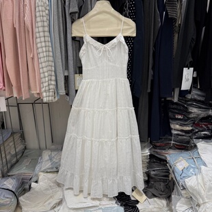 显瘦无袖 修身 中长裙6008 法式 白月光温柔风白色吊带连衣裙女26新款