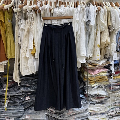 垂感洋气百搭休闲阔腿裤女夏季抽绳高腰宽松显瘦通勤甩腿长裤2477