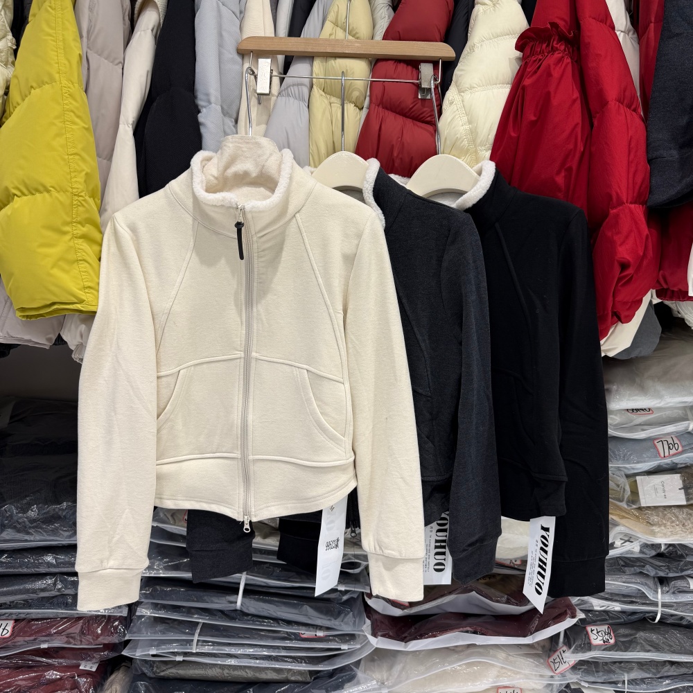 冬季加厚羊羔毛立领拉链开衫卫衣女25新款韩系休闲短款上衣99523