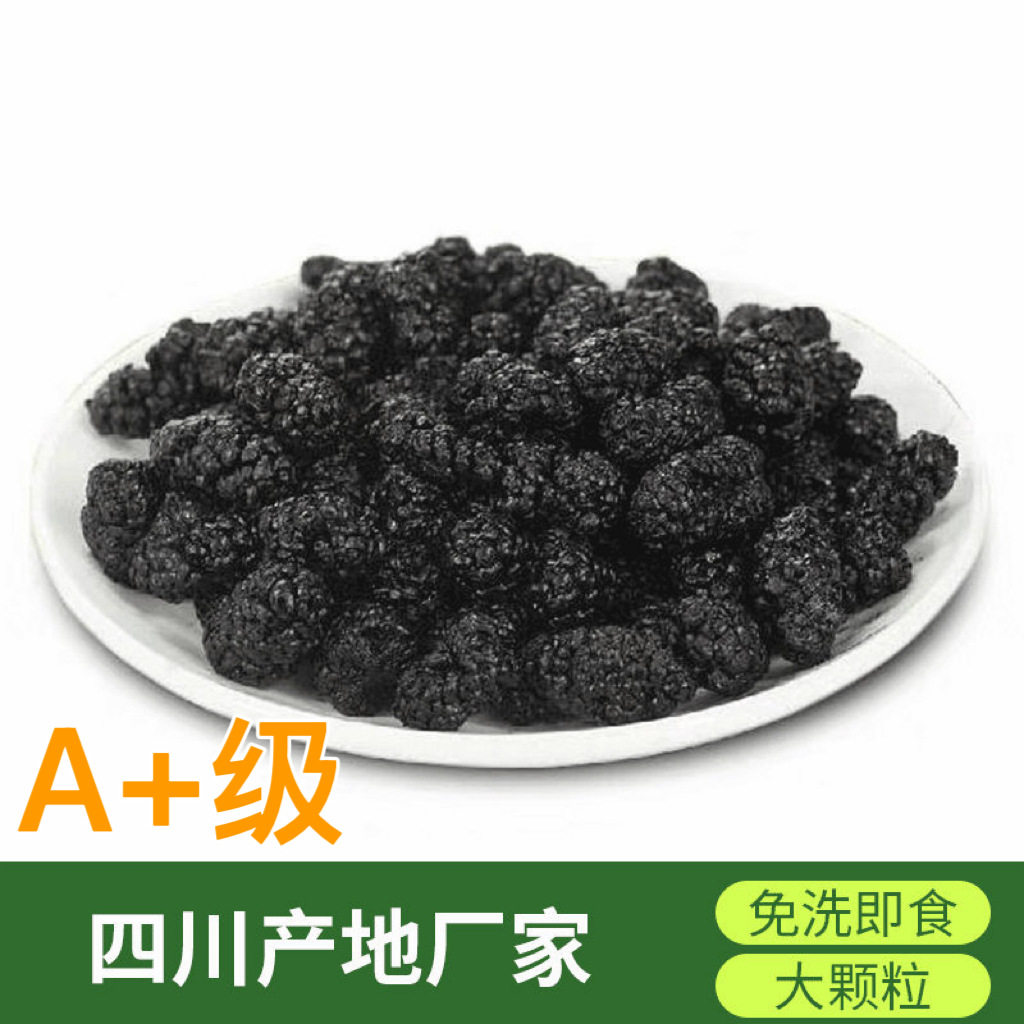 A+级新货桑葚干食用四川厂家产地免洗即食无沙黑桑椹干果子茶泡酒