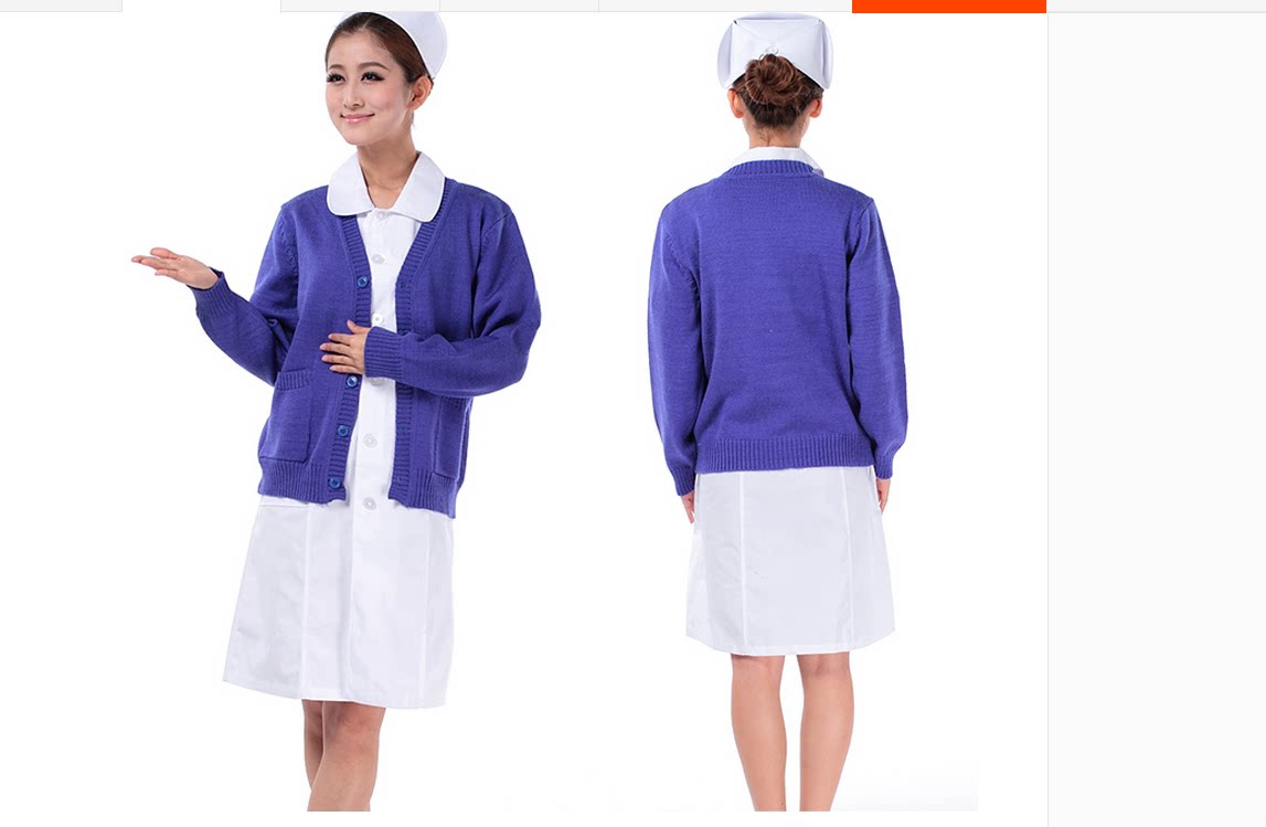 나이팅게일 진한 파란색 네이비 두꺼운 간호사 스웨터 간호사 코트 가디건 어머니 스웨터 의사 유니폼 간호사 유니폼