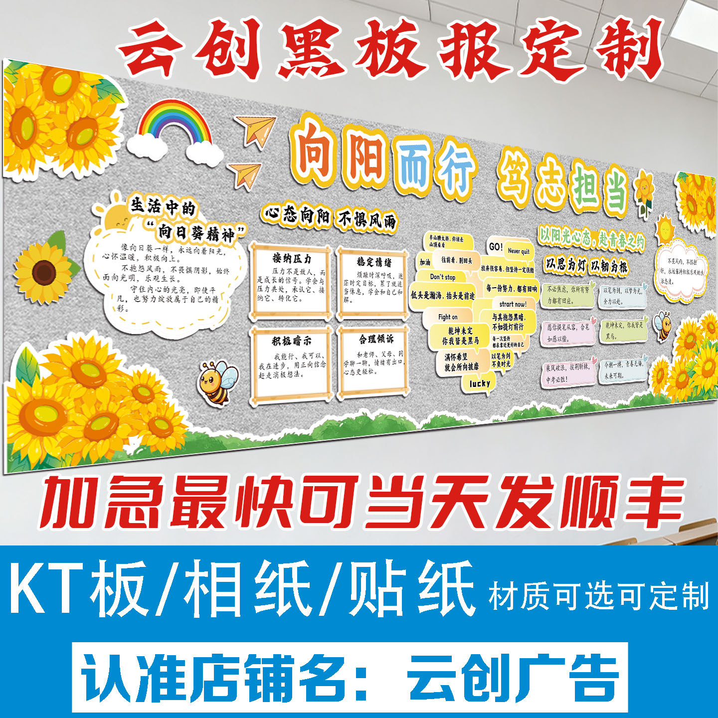 心理健康阳光心态情绪管理黑板报装饰墙贴画中小学教室kt板定制图片