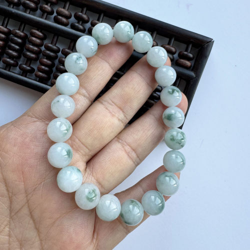 男女皆可戴飘蓝花翡翠手串卡10mm