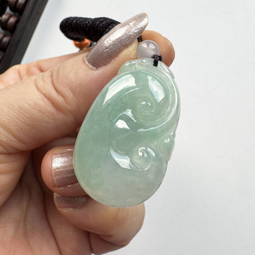 缅甸翡翠步步高节节高竹节玉吊坠