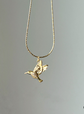 《灵魂应是可以随时起飞的鸟》小众设计情侣飞鸟镀金项链锁骨链