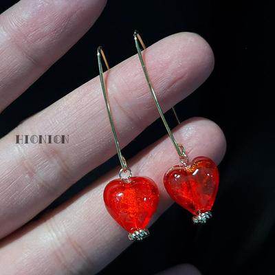 HiOnion可爱鬼马银镀金长款耳环