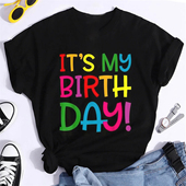 新款 Birthday shirt 这是我生日印花T恤亲子装 生日礼物