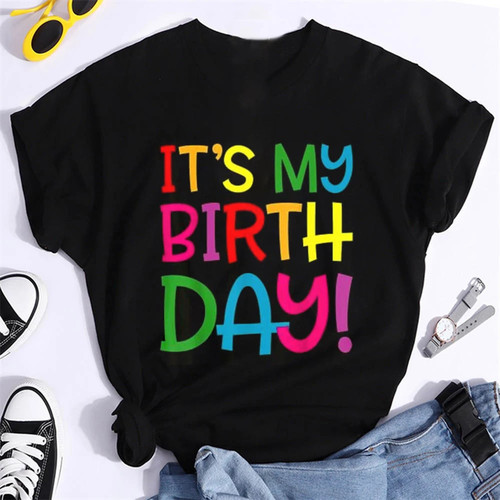 Is My Birthday T shirt 新款这是我生日印花T恤亲子装生日礼物
