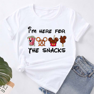 I'm Here For The Snacks T shirt 夏季小清新老鼠冰淇淋印花T恤