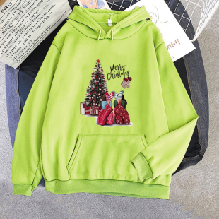 Christmas Hoodies 圣诞节圣诞树卫衣女休闲大码闺蜜装秋冬帽衫