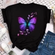 T恤休闲百搭圆领衫 Butterfly 潮流时尚 蝴蝶印花女士夏季 Shirt